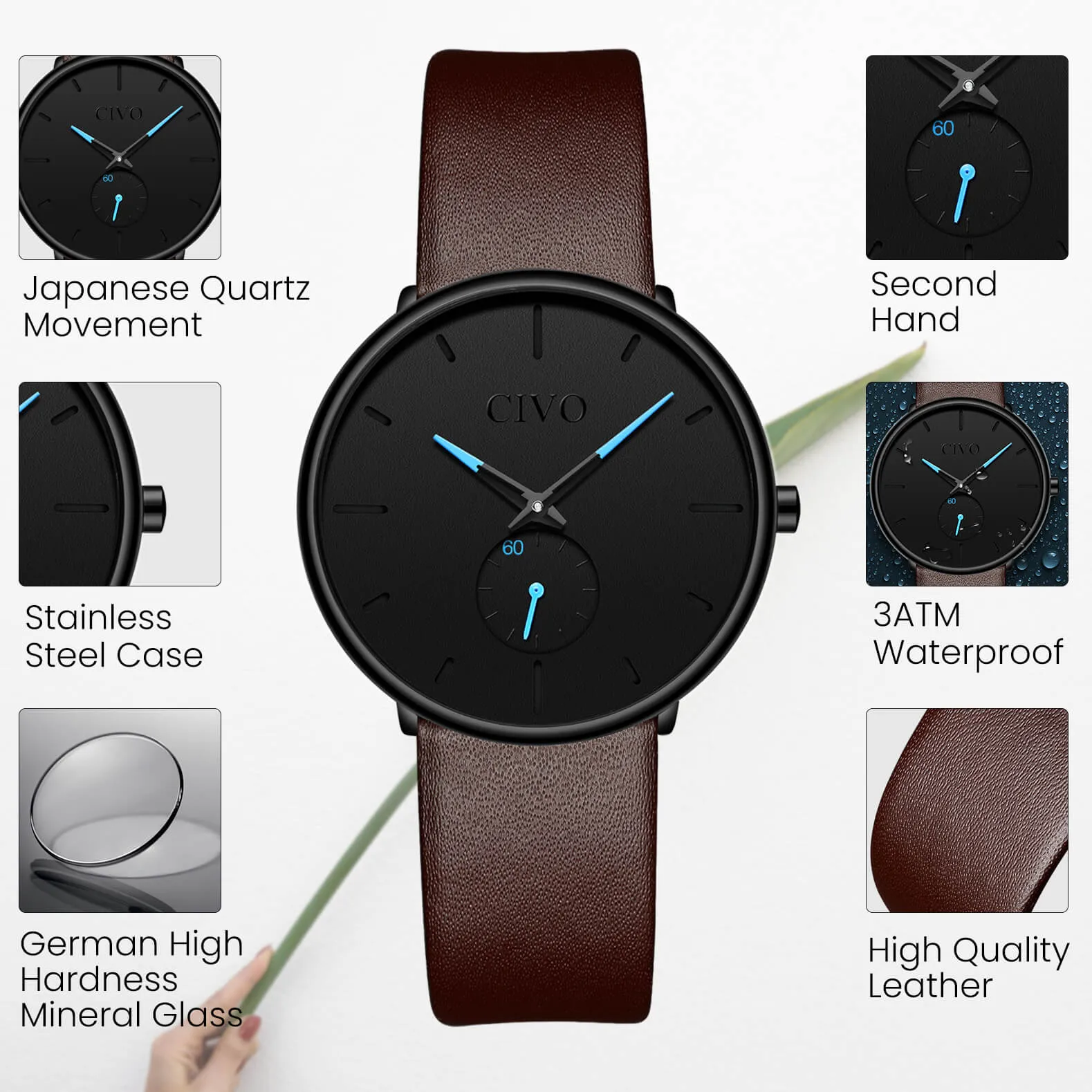 0124C | Quartz Women Watch | Leather Band