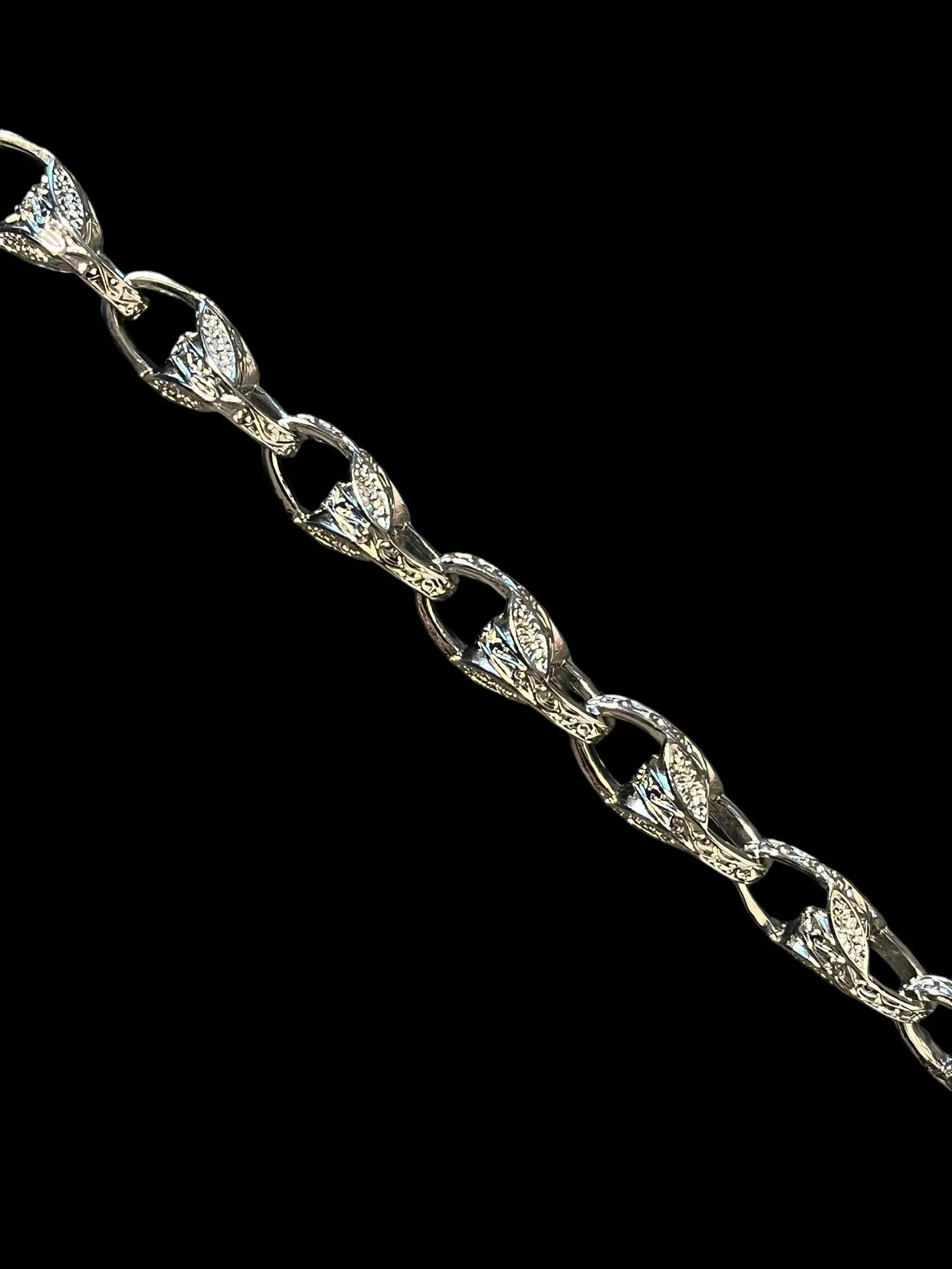 10mm Silver Filled 3D Patterned Tulip Bracelet 8/9.2 Inches