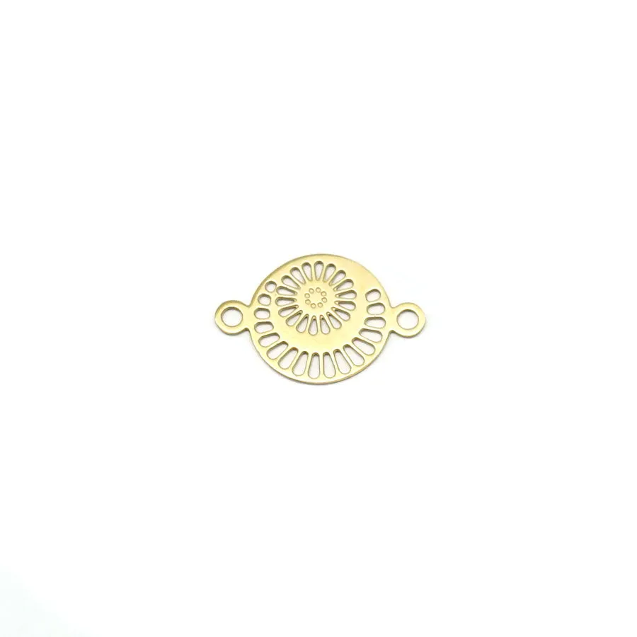 11mm 14K Gold Plated Stainless Steel Coil Design Connector