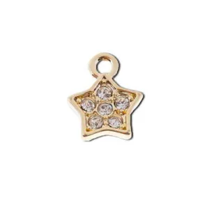 11mm Gold Plated with Clear Crystals Star Charm