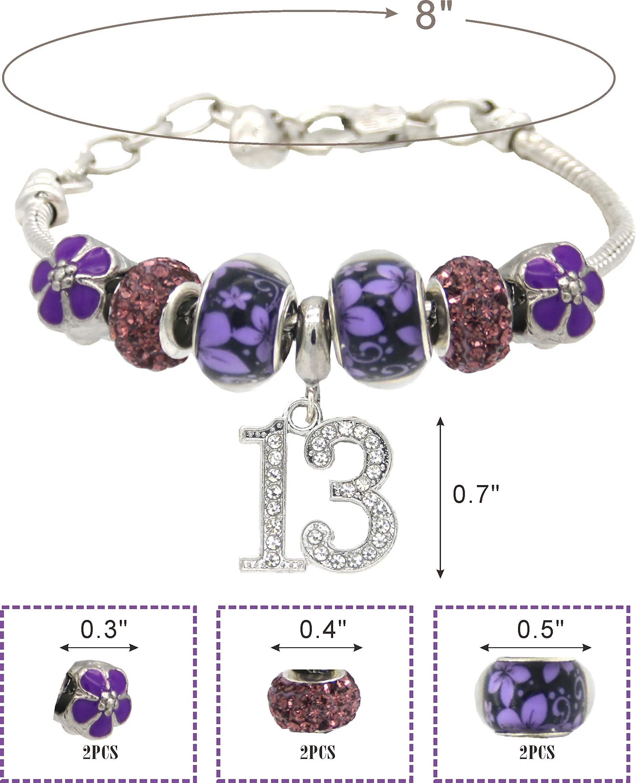 13th Birthday, 13 Year Old Birthday, 13th Birthday Girl, 13th Birthday Bracelet, 13th