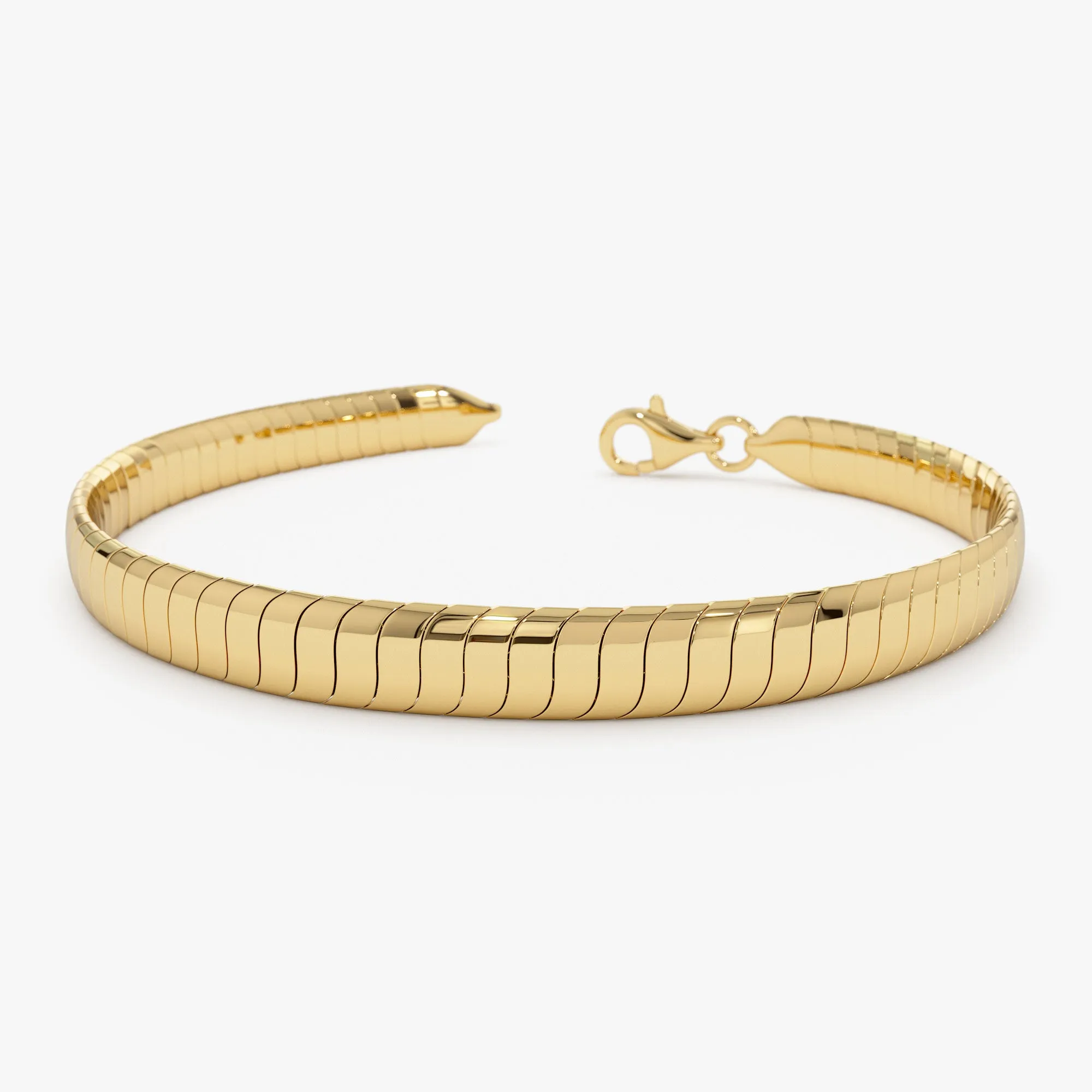 14k 5.7MM Wide Cobra Bracelet