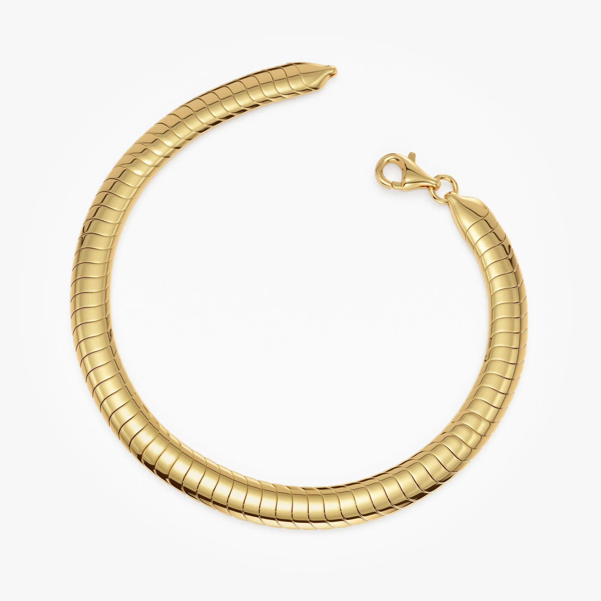 14k 5.7MM Wide Cobra Bracelet