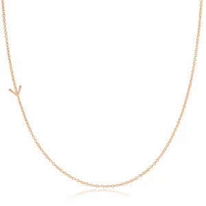 14K GOLD ASYMMETRICAL LETTER NECKLACE - Y