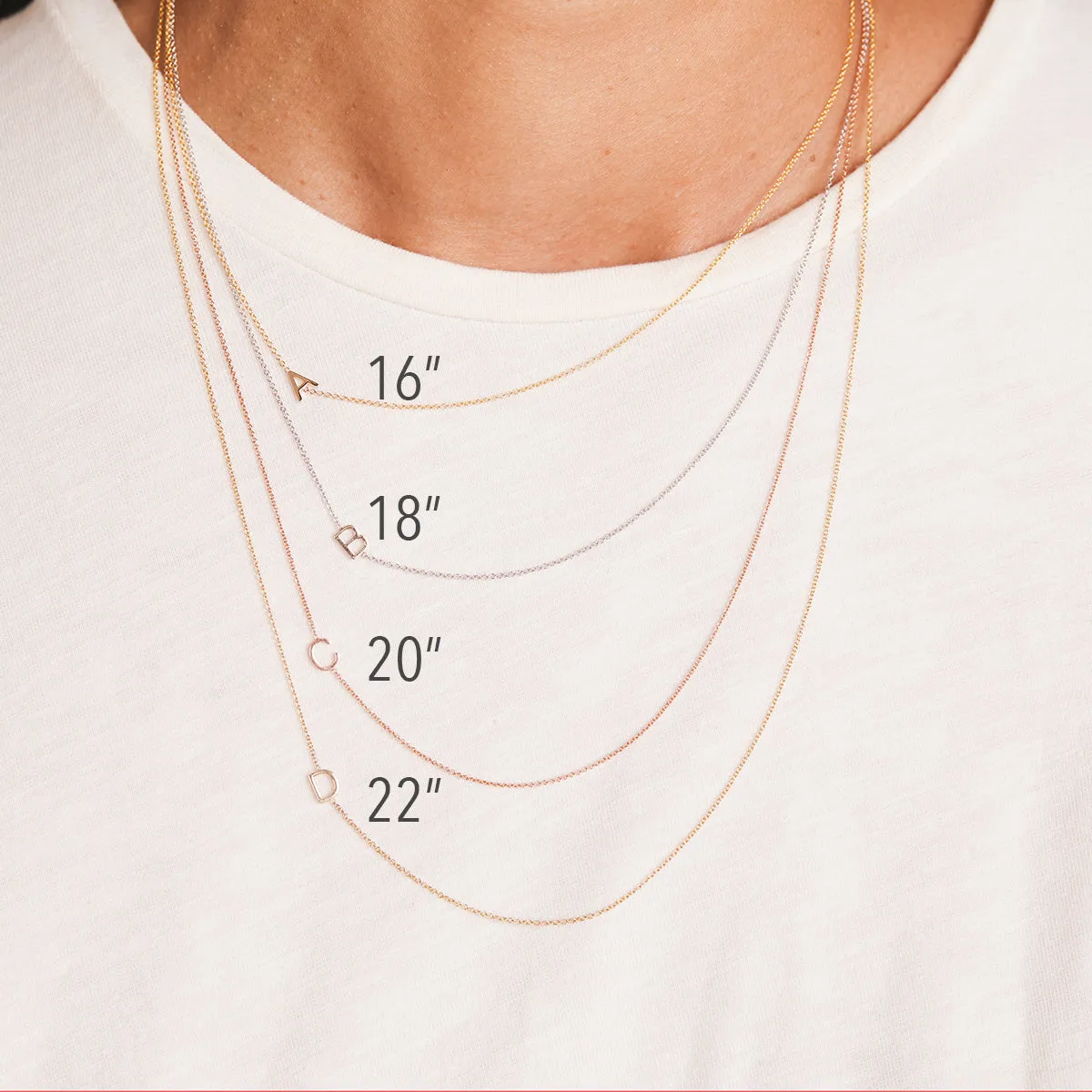 14K GOLD ASYMMETRICAL LETTER NECKLACE - Y