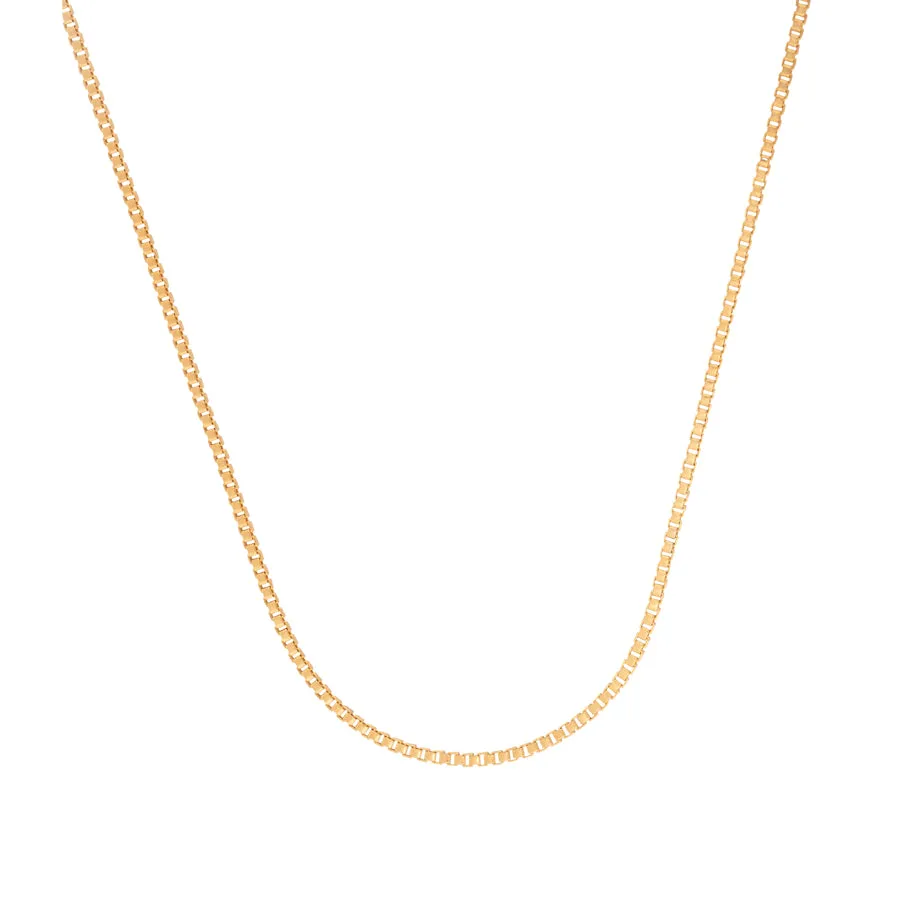 14K Gold Vermeil Box Chain Necklace