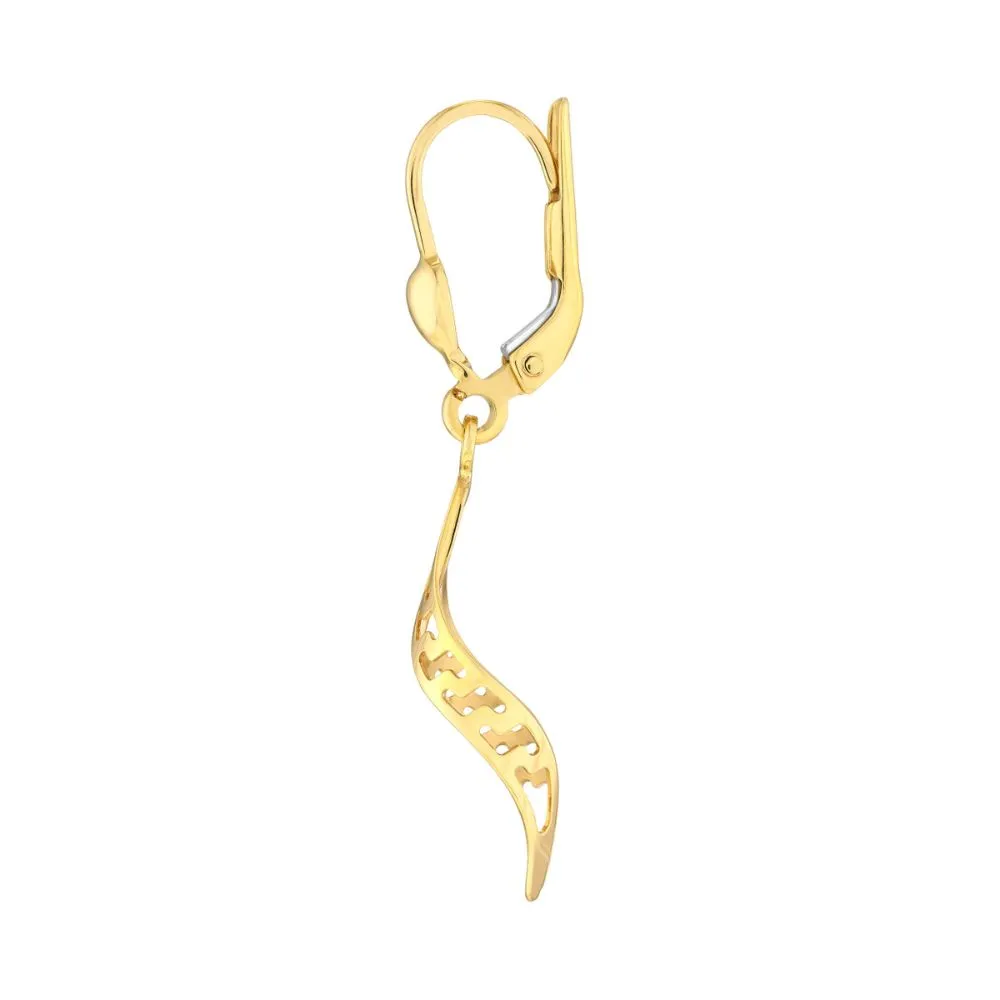 14k Two-Tone Marquise Twist Earrings