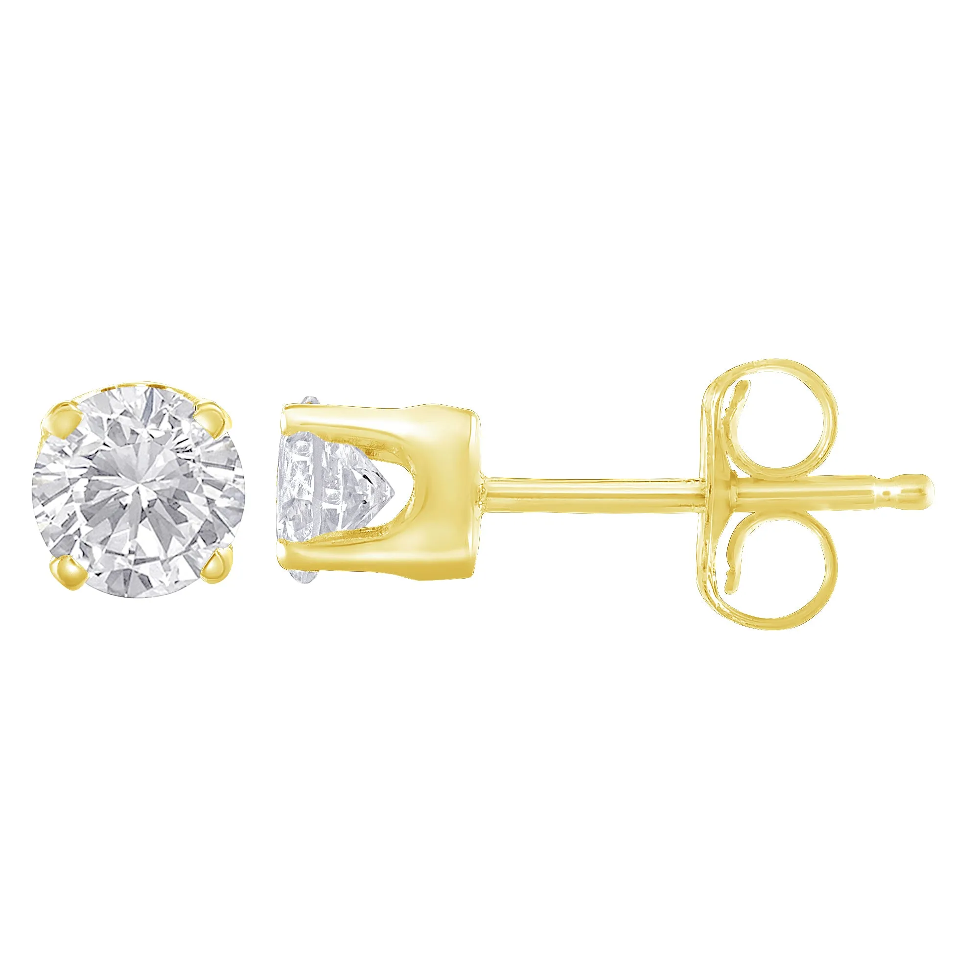 14K Yellow Gold 1/3ct TDW Diamond Solitaire Stud