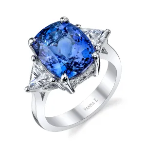 18K WHITE GOLD TANZANITE ENGAGEMENT RING