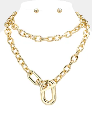 2PCS - Gold Metal Chain Necklaces