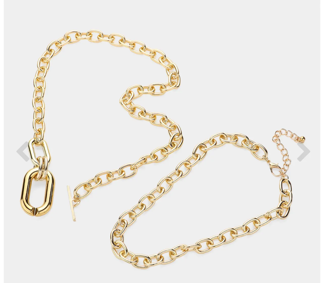 2PCS - Gold Metal Chain Necklaces