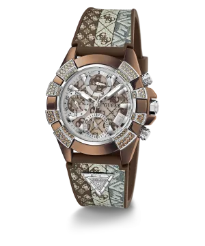 Guess Ladies Brown Coffee Multi-Function Watch - 40th Anniversary Special Edition