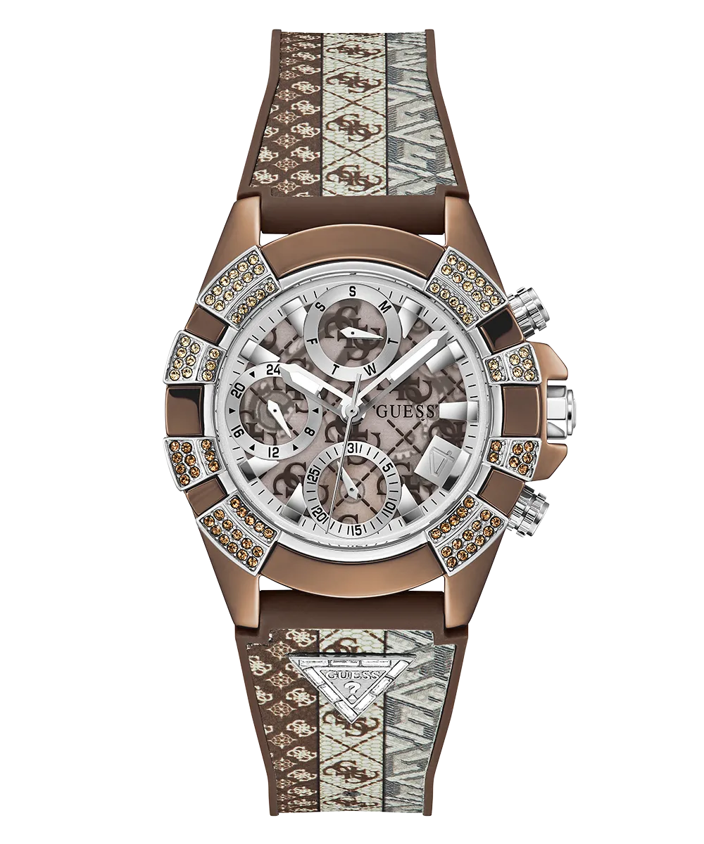 Guess Ladies Brown Coffee Multi-Function Watch - 40th Anniversary Special Edition