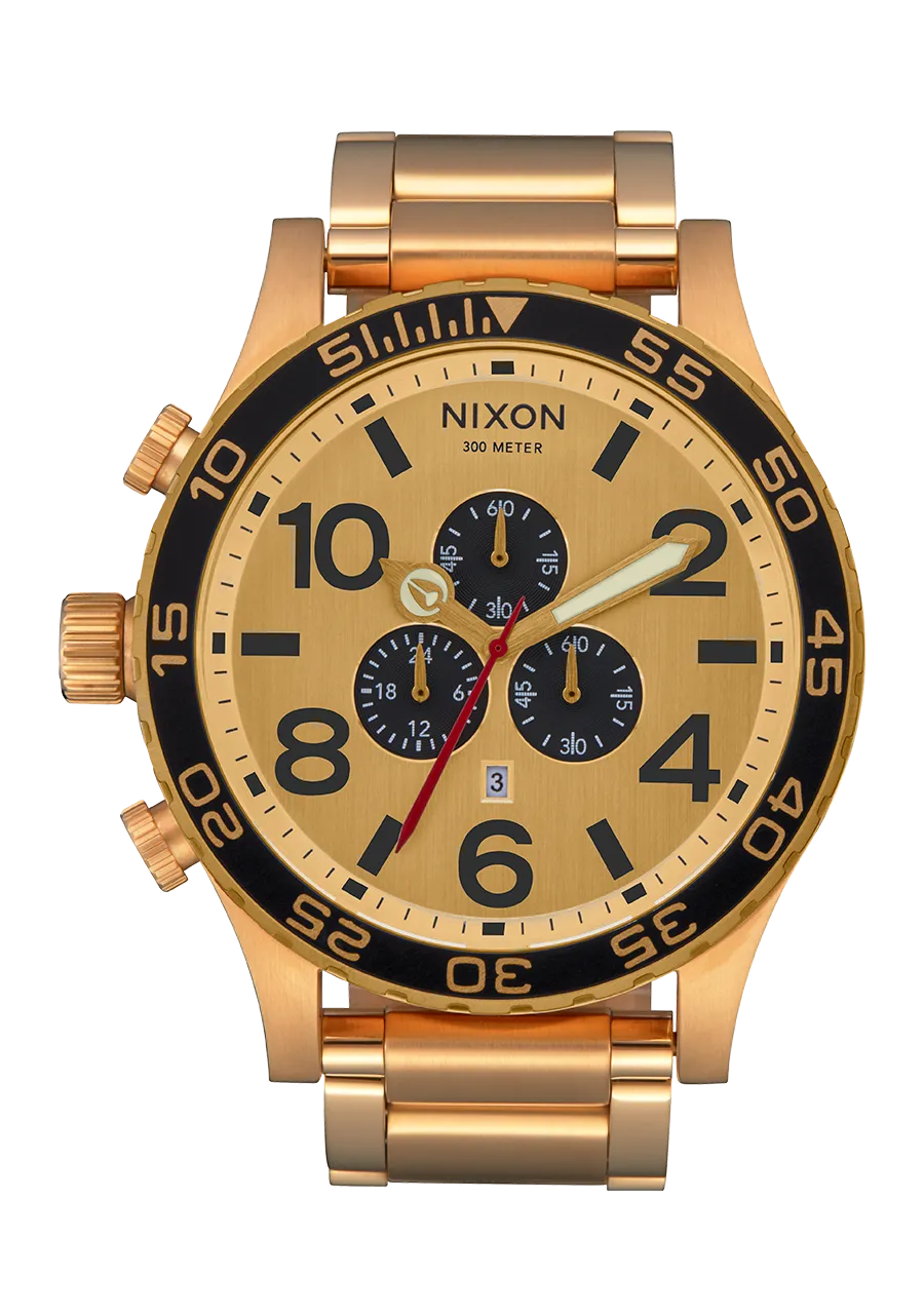 All-Gold Chrono 51-30 Watch with Gold and Black Details