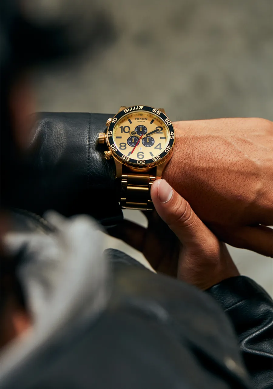 All-Gold Chrono 51-30 Watch with Gold and Black Details