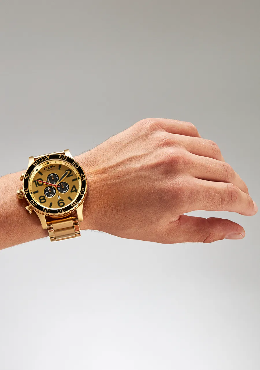 All-Gold Chrono 51-30 Watch with Gold and Black Details