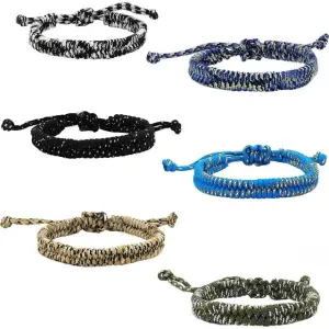 6 Paracord Bracelets for Boys, Woven Braided Friendship Bracelet Pack