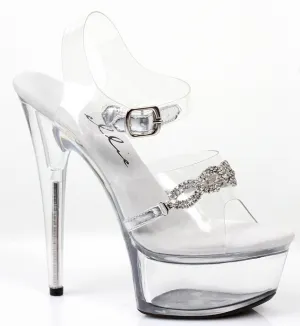 6" Heel Sandal with Rhinestones (ES609-TIFFANY Final Sale)