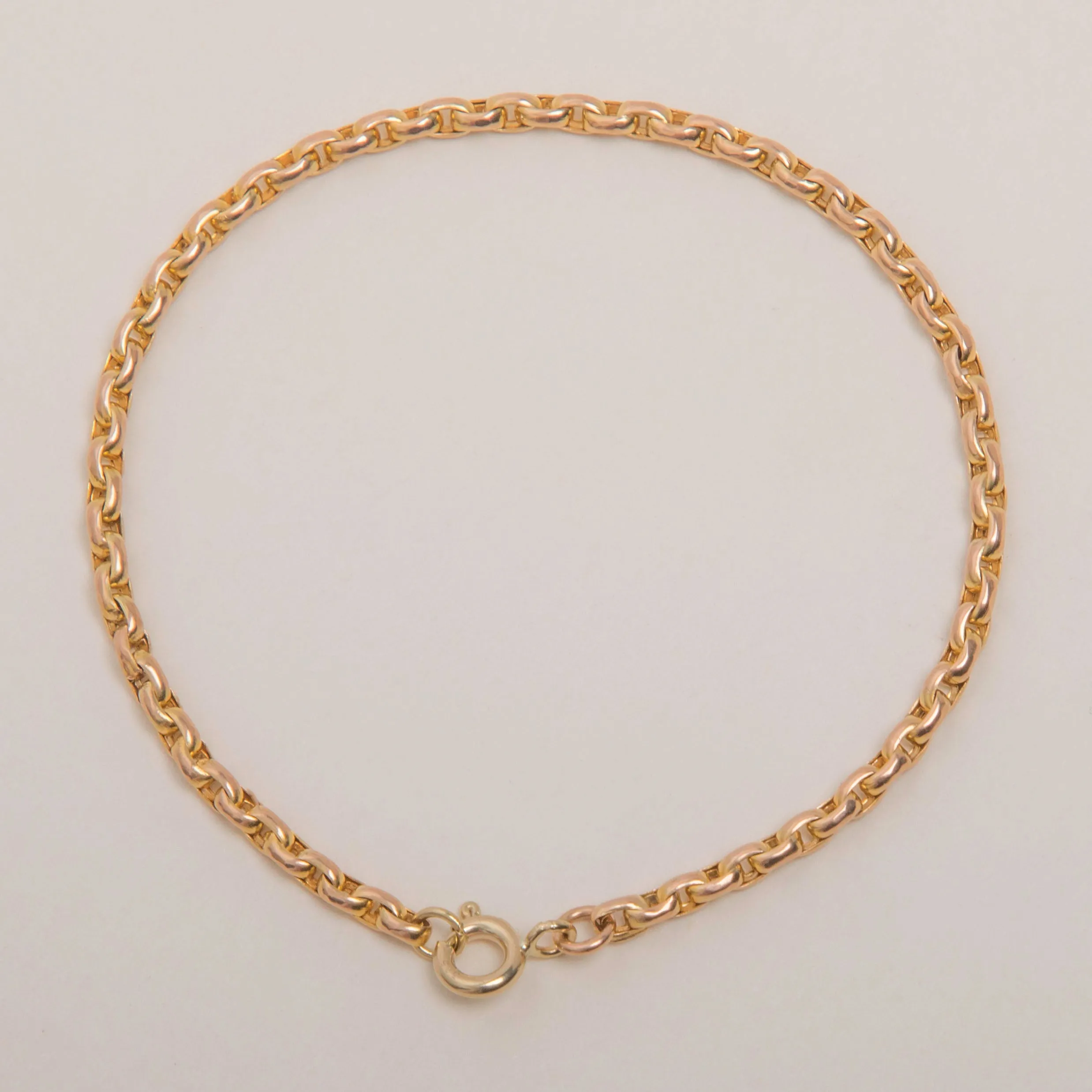 7” Antique 9ct Gold Belcher Link Bracelet