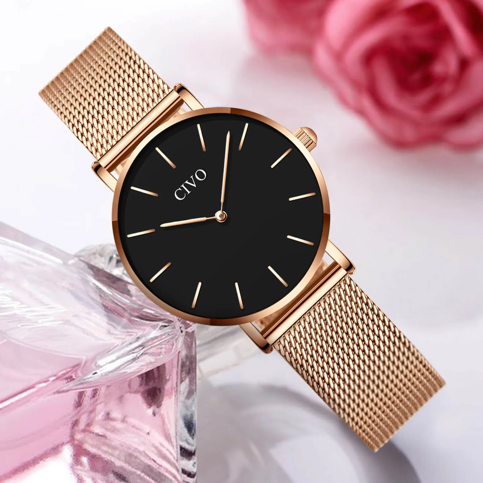 8084C | Quartz Women Watch | Mesh Band