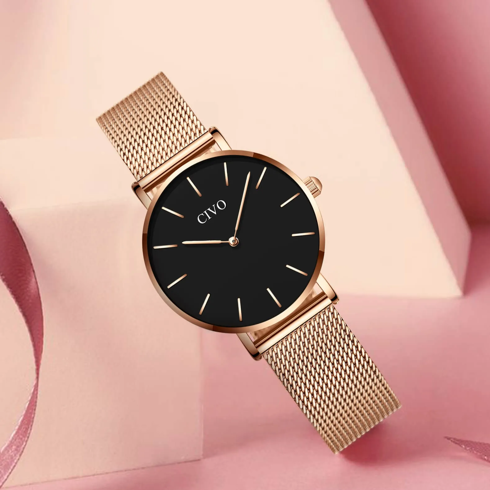 8084C | Quartz Women Watch | Mesh Band