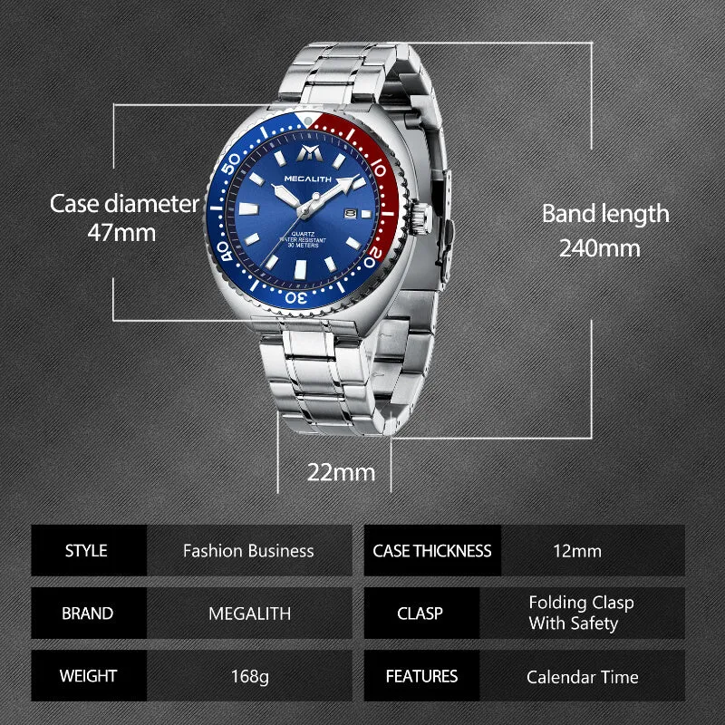 8604M | Quartz Men Watch | Stainless Steel Band