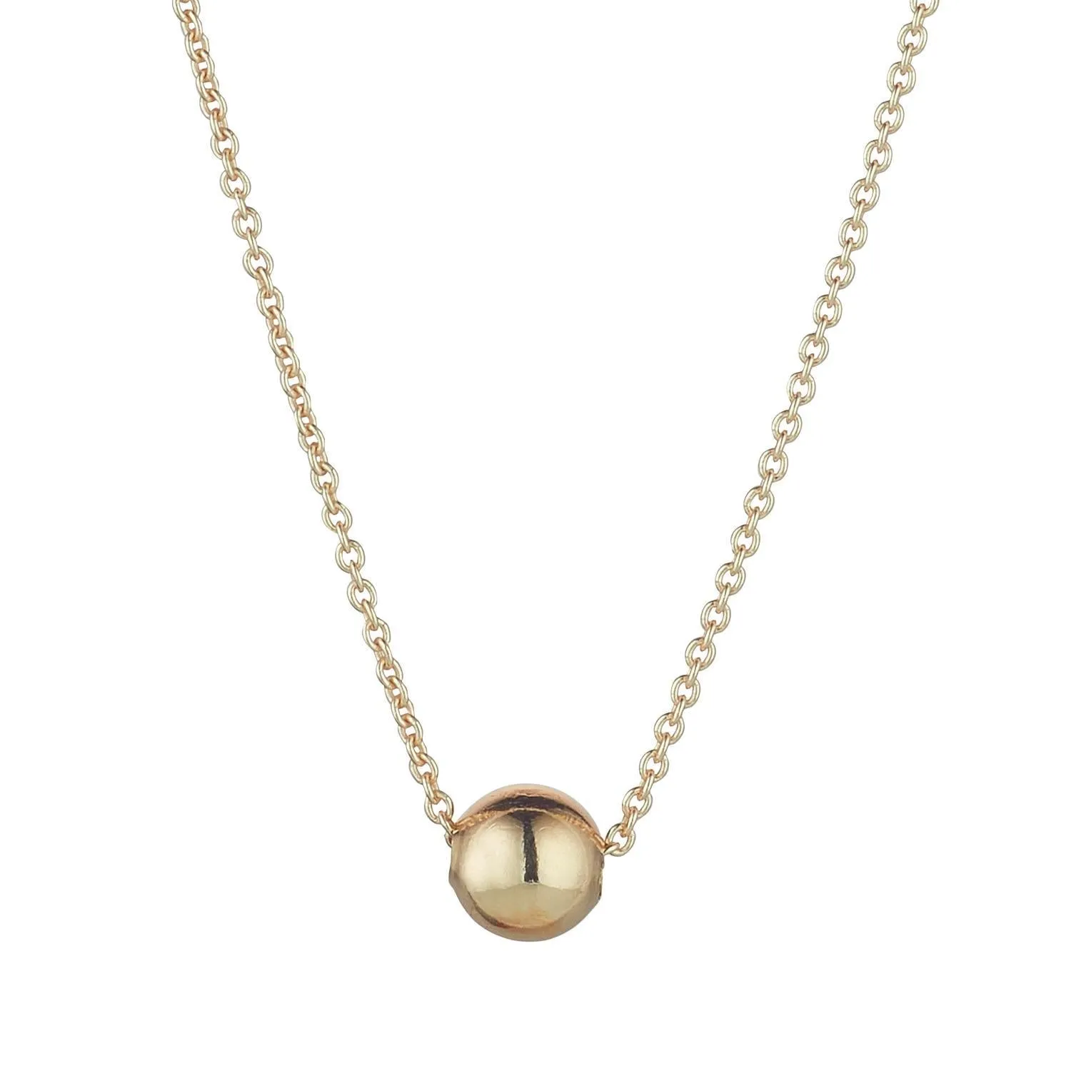 9kt Gold Floating Gold Ball Pendant Necklace