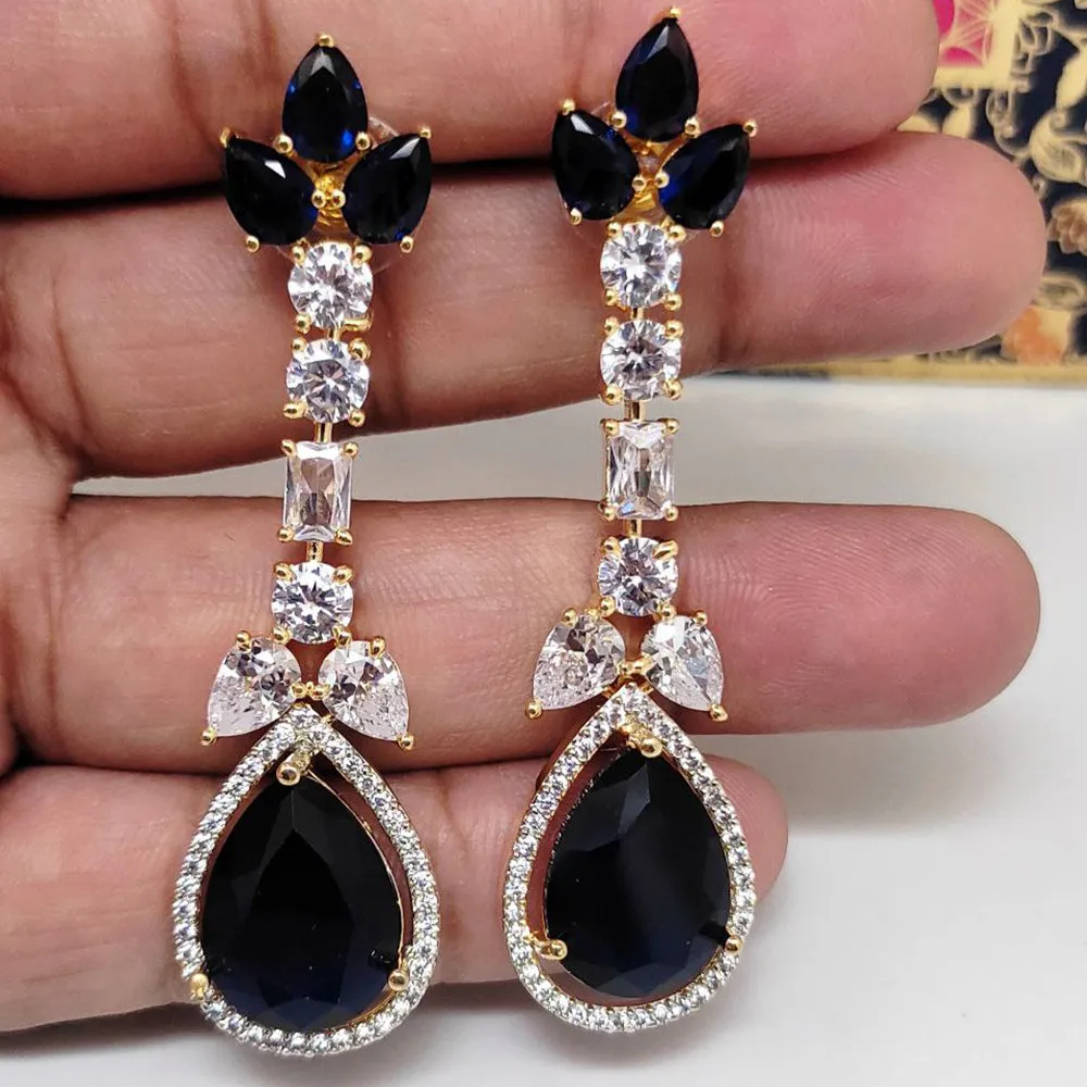 Aamrapali Gold  Plated AD Dangler Earrings