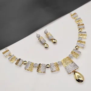 Aamrapali  Gold  Plated AD Necklace Set