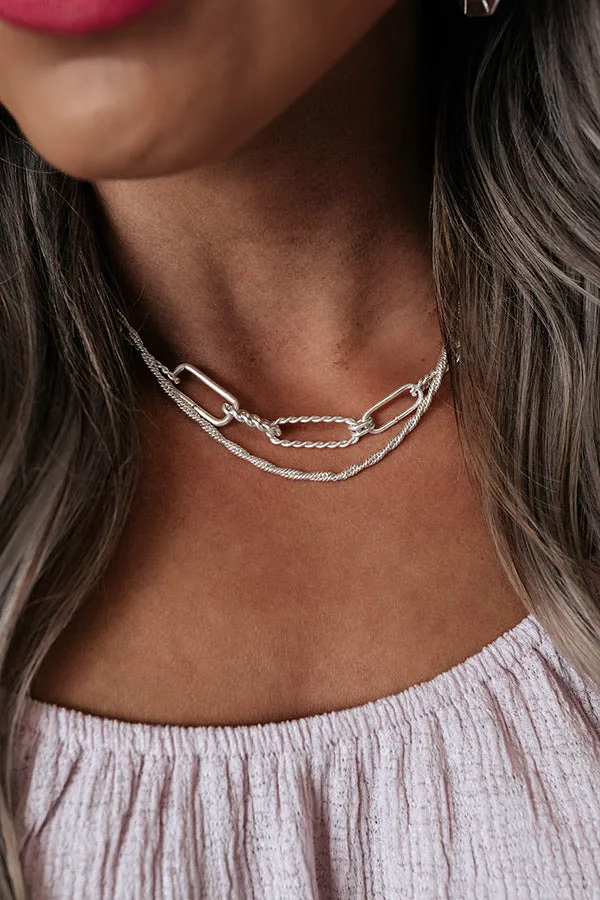 Abundant Flow Link Necklace In Silver