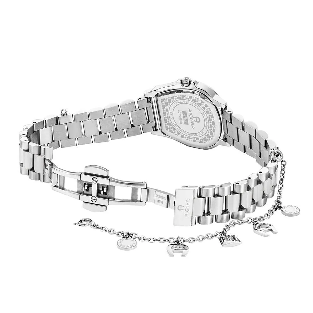 Aigner Alba Ladies White Dial Stainless Steel Silver Watch