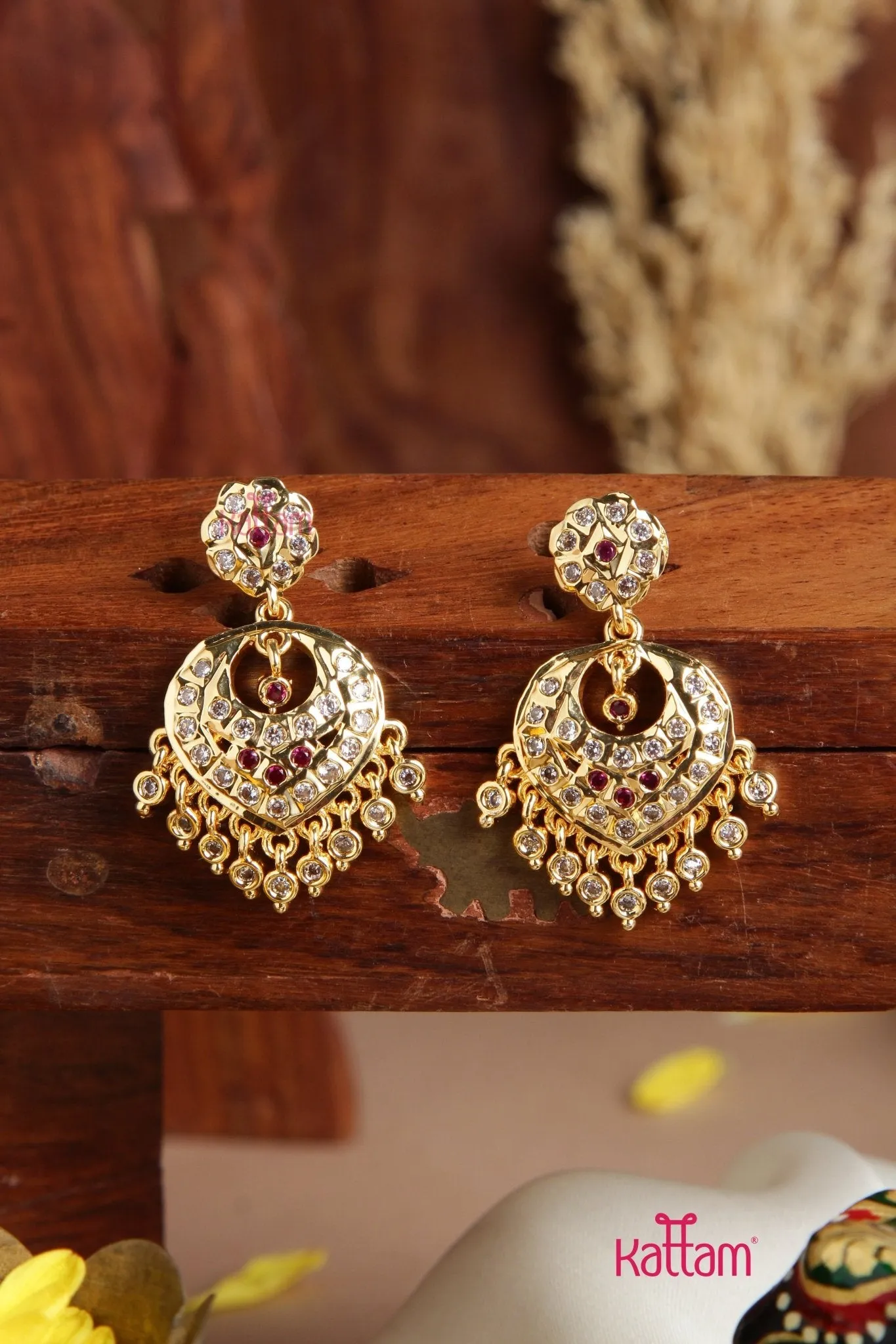 Akshara - Goldtone Gati Ruby Earring