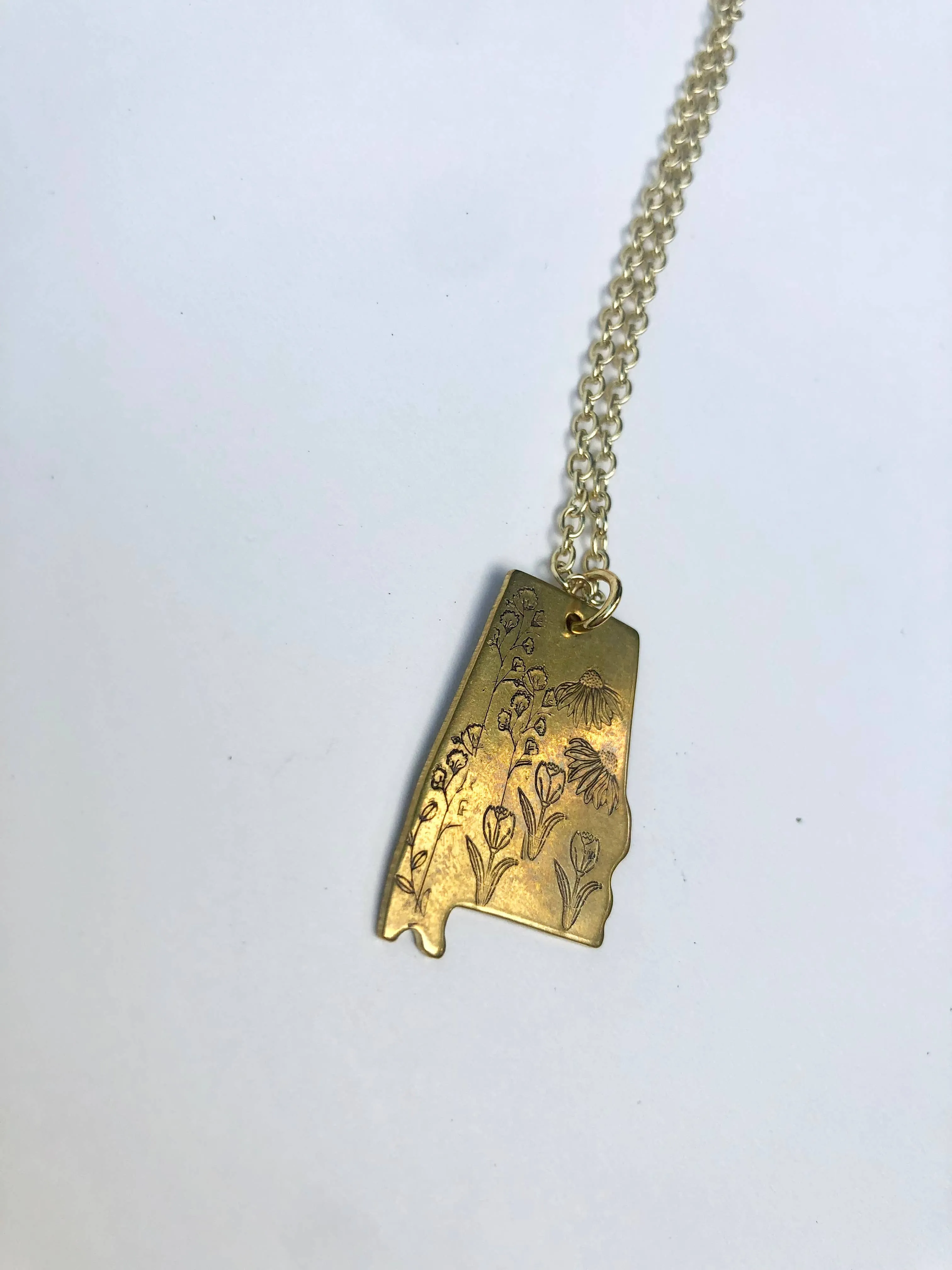 Alabama Brass Wildflower necklace