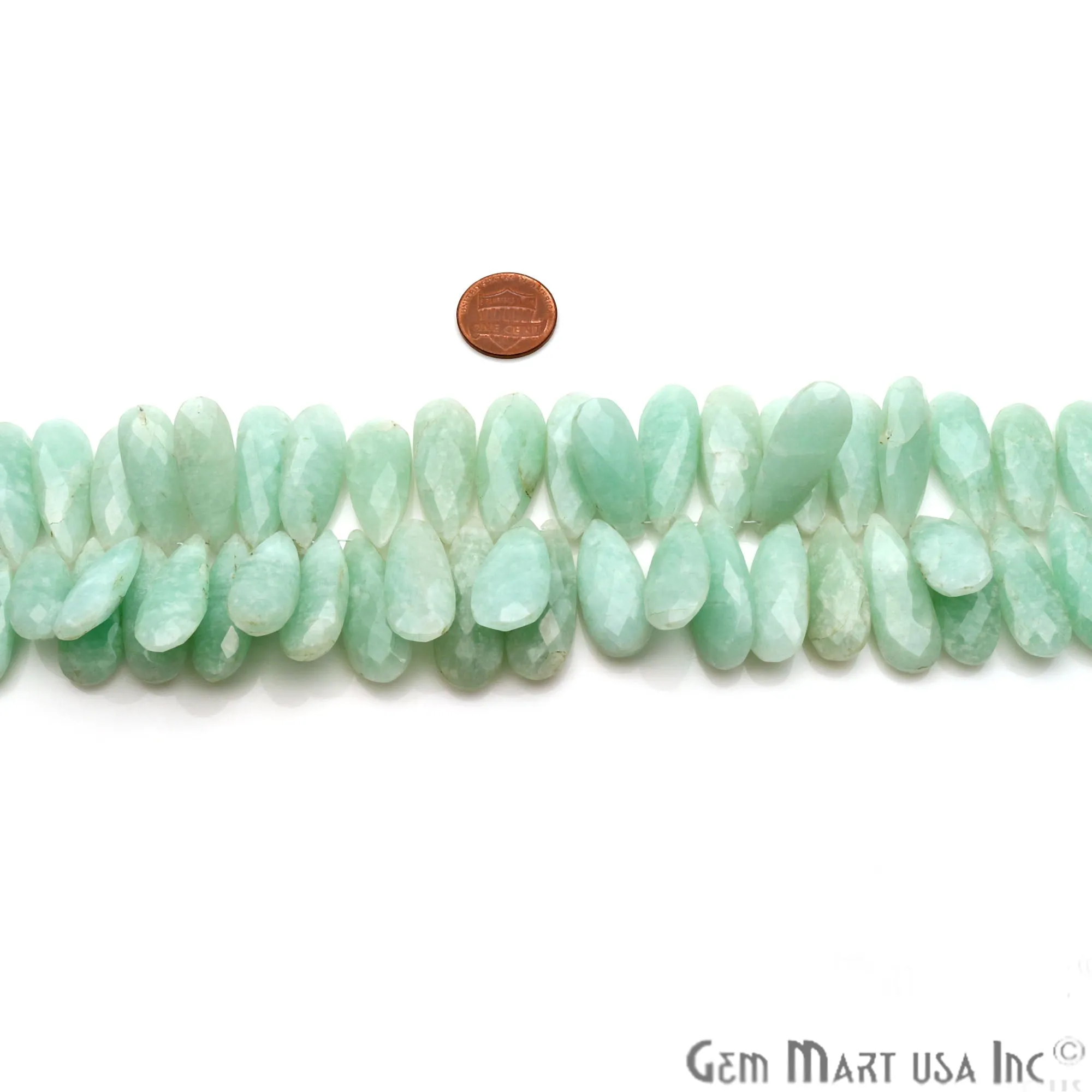 Amazonite Pears Beads, 8 Inch Gemstone Strands, Drilled Strung Briolette Beads, Pears Shape, 30x12mm