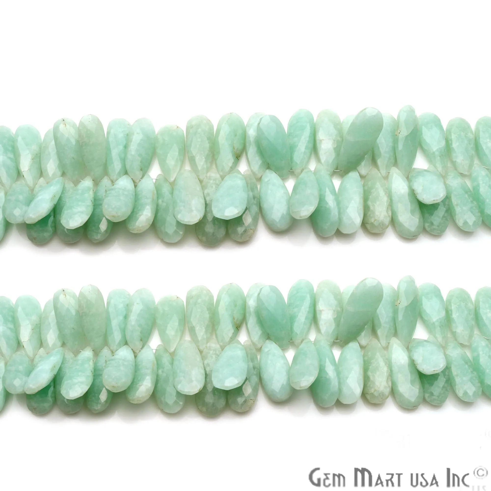 Amazonite Pears Beads, 8 Inch Gemstone Strands, Drilled Strung Briolette Beads, Pears Shape, 30x12mm