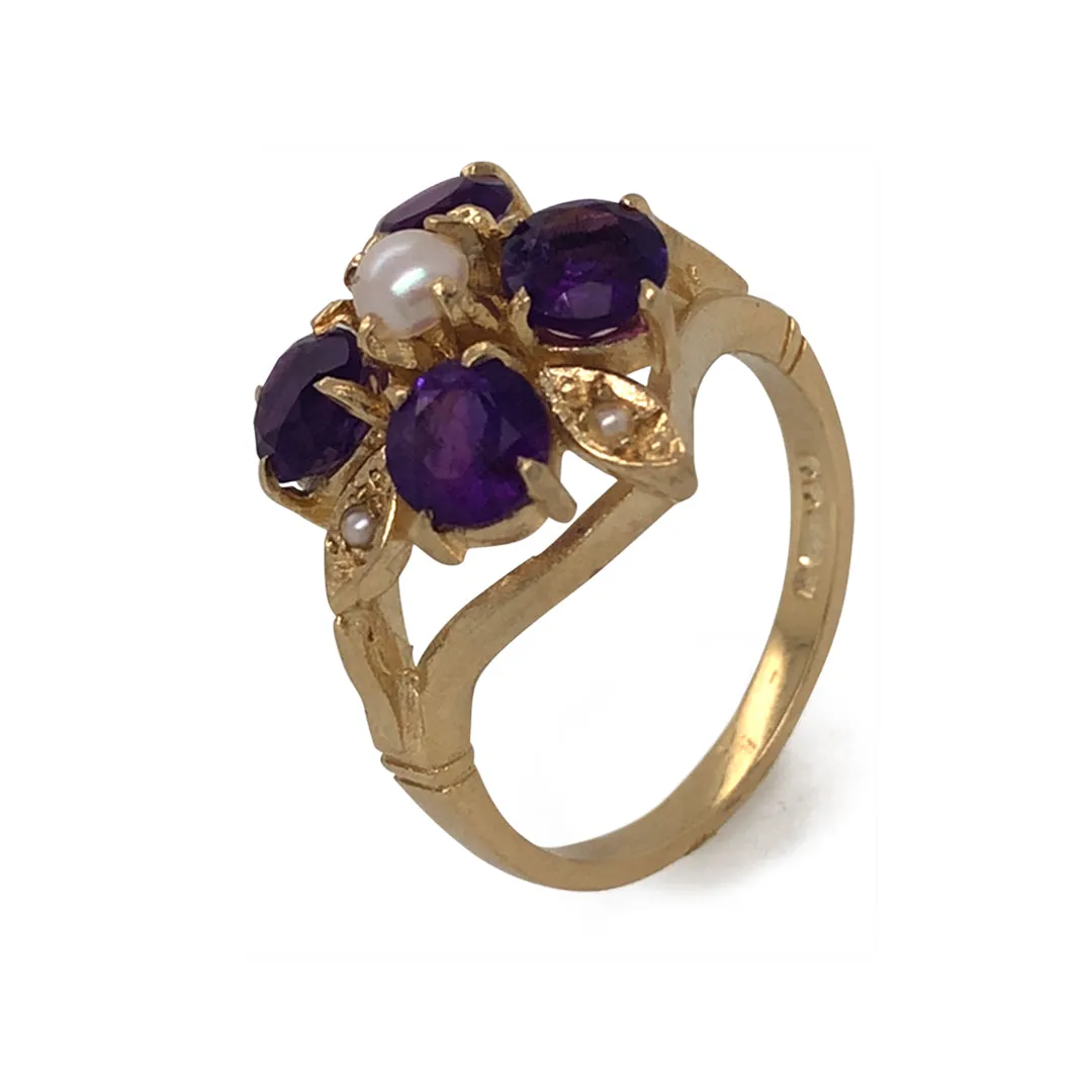 Amethyst & Pearl Ring