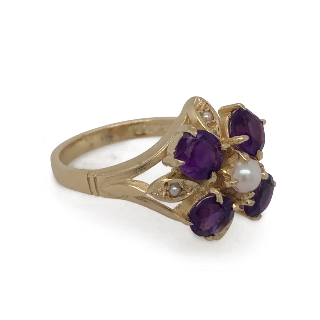 Amethyst & Pearl Ring