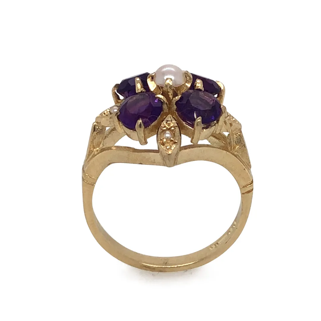 Amethyst & Pearl Ring