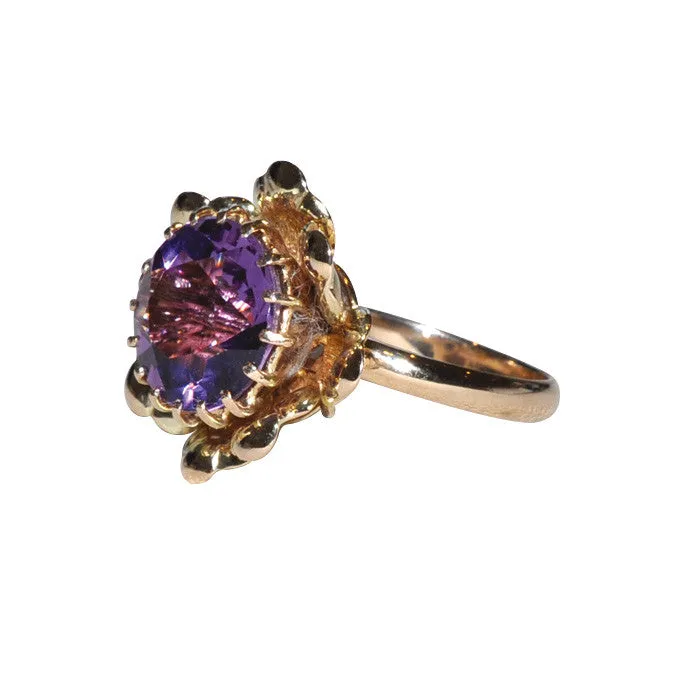 Amethyst Flower Cocktail Ring