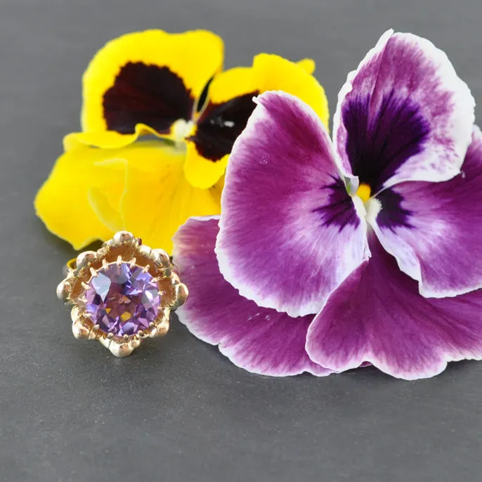 Amethyst Flower Cocktail Ring