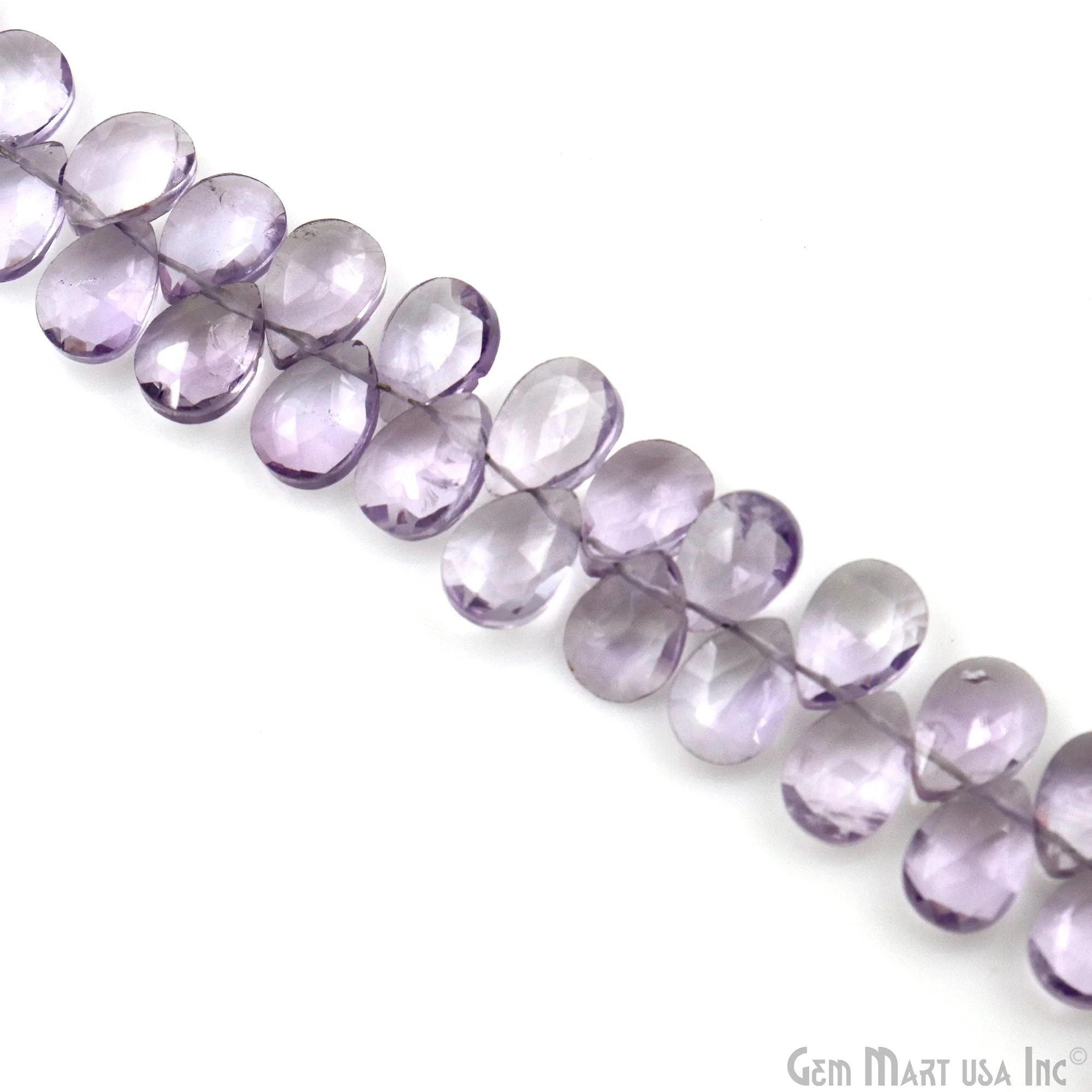 Amethyst Pears Beads, 7 Inch Gemstone Strands, Drilled Strung Briolette Beads, Pears Shape, 7x9mm