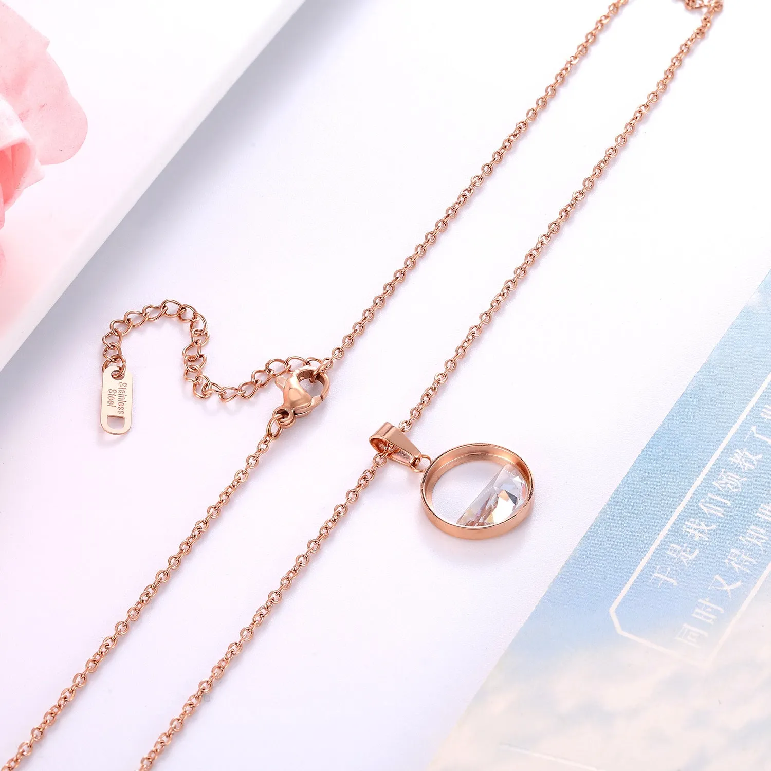 Amy Fashion - Clear Zircon Slim Waist Pendant Necklaces