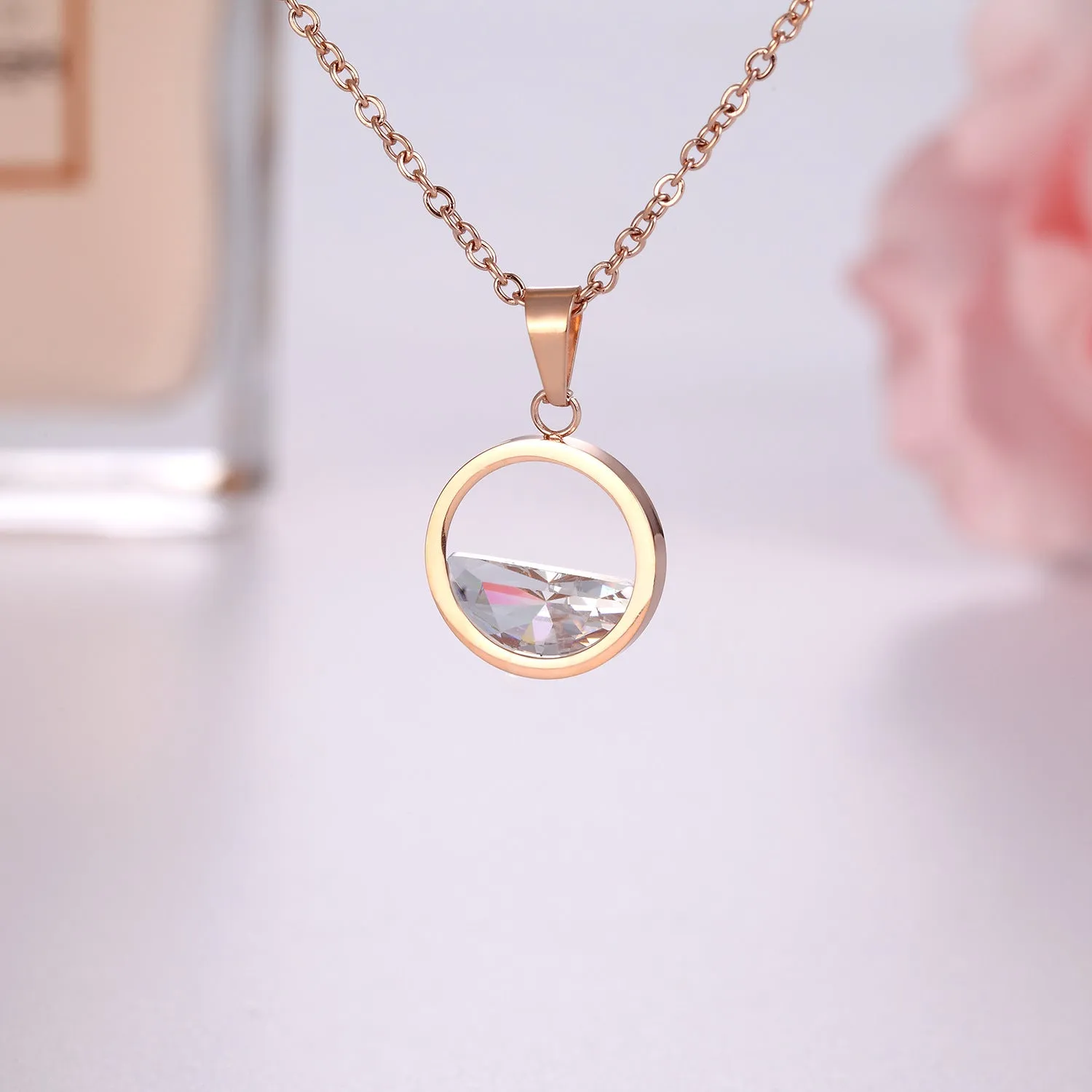 Amy Fashion - Clear Zircon Slim Waist Pendant Necklaces