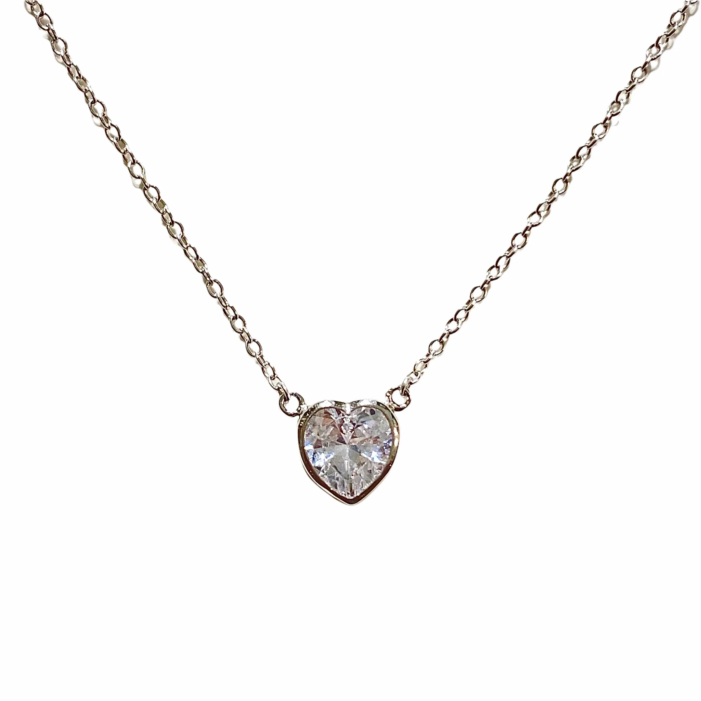 Amy Heart Bezel Necklace