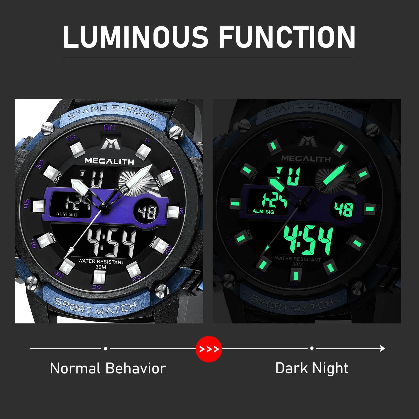 Analog Digital Watch | Rubber Band | 8266M