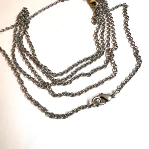 Antique Silver Cable Chain Necklace - Plated Stainless