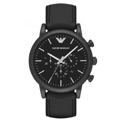 AR1970 Luigi Chronograph Black Dial Leather Men's Watch