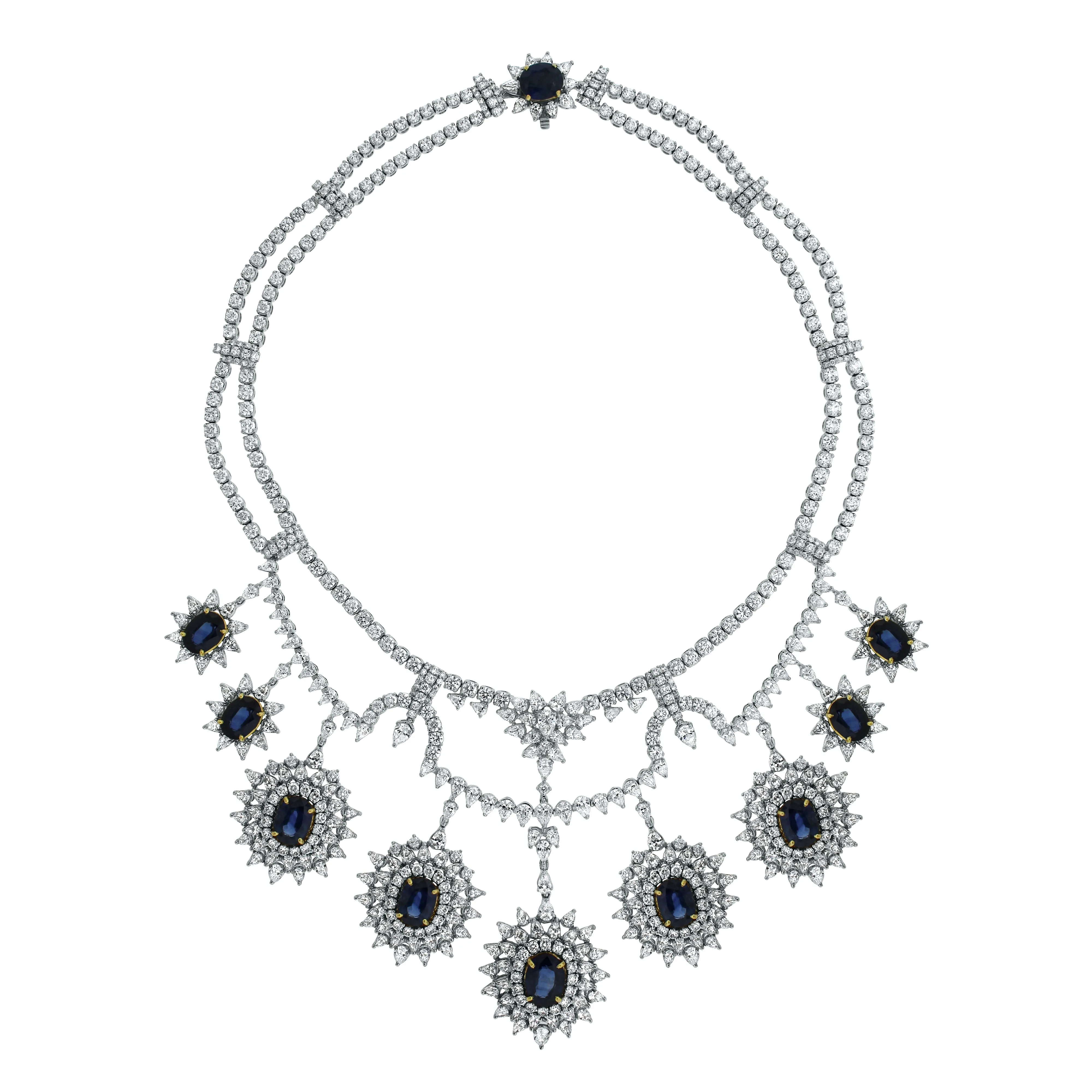 Atlantis Sapphire & Diamond Suite (139.11 ct Diamonds & Sapphires) in White Gold