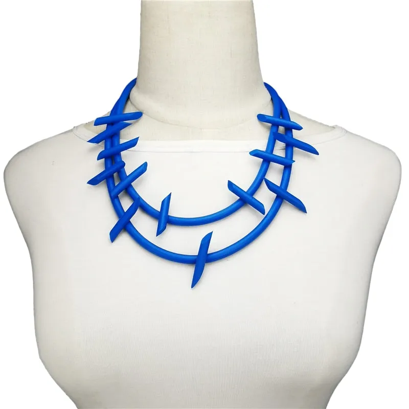 Barbed- the Rubber Barbed Wire Jewelry Collection Necklace Bracelet Earrings 5 Colors Ways