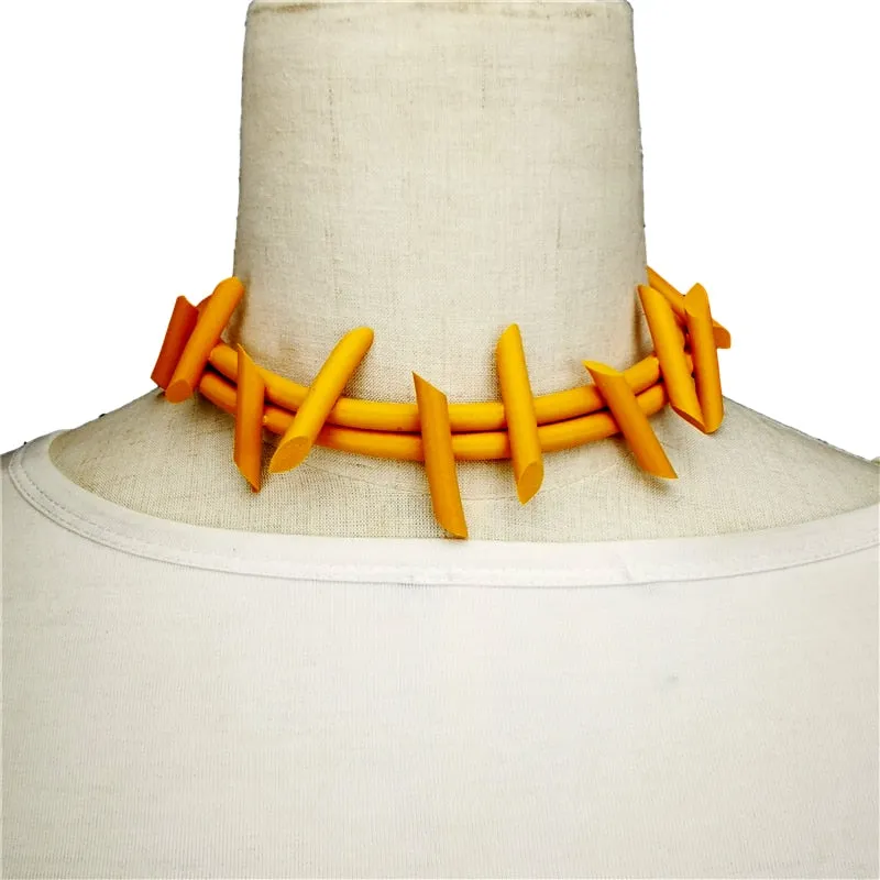 Barbed- the Rubber Barbed Wire Jewelry Collection Necklace Bracelet Earrings 5 Colors Ways